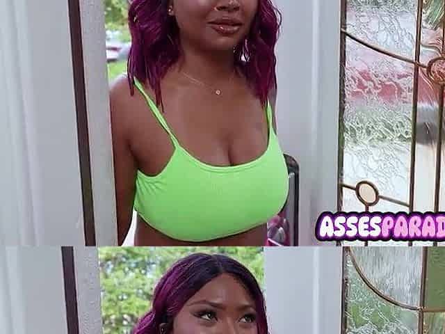 Ebony Man Oiling and Worshiping Avery Jane Ebony Booty to be Stretched