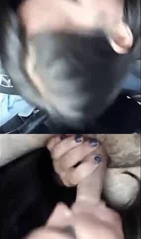 Blowjob in the Car with a Brunette Babe