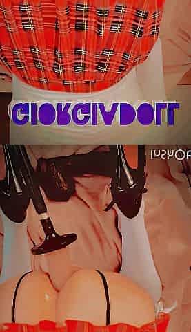 Sissy Giorgiadoll anal training home alone with sextoy sex machine.