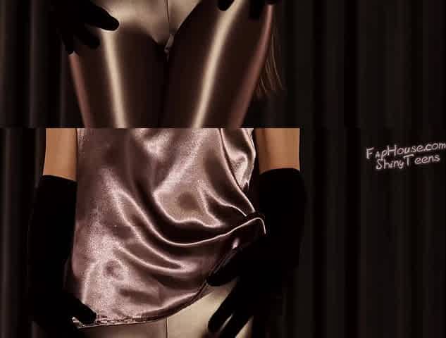 890 Shiny Brown Spandex Pantyhose and Gloves