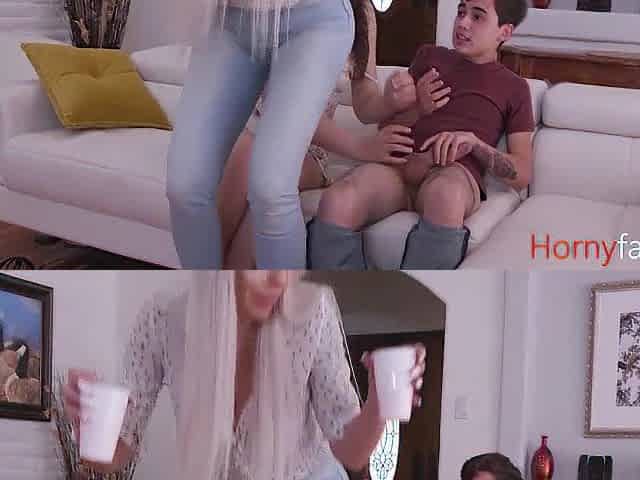 Trio with my teen stepson and his teen girlfriend