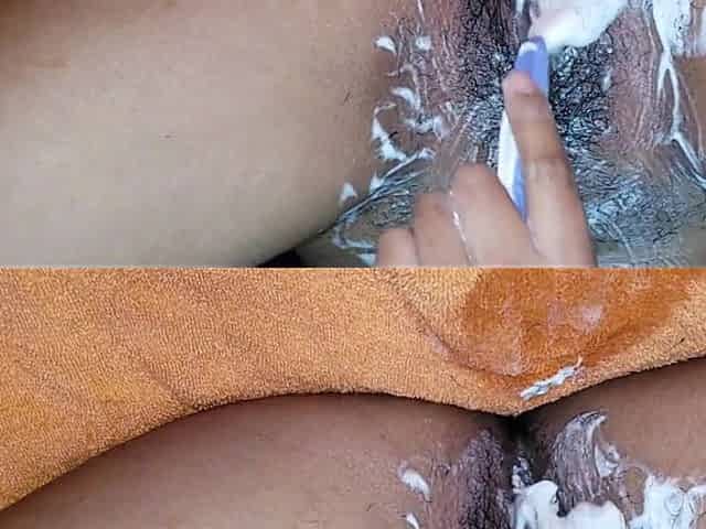 Shaving My Wife's Hairy Pussy