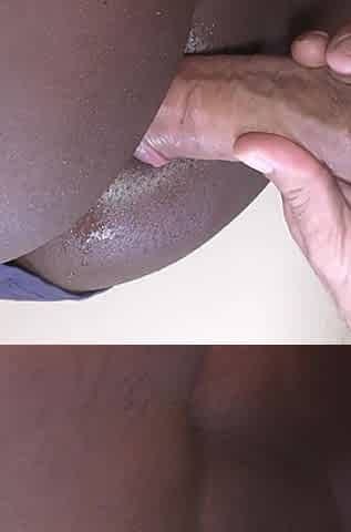 Ebony Slut Anally Impregnated by a Big White Cock