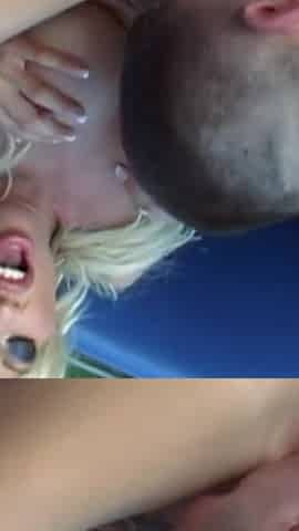 Fascinating milf with fake boobs gets ass pounded outdoors