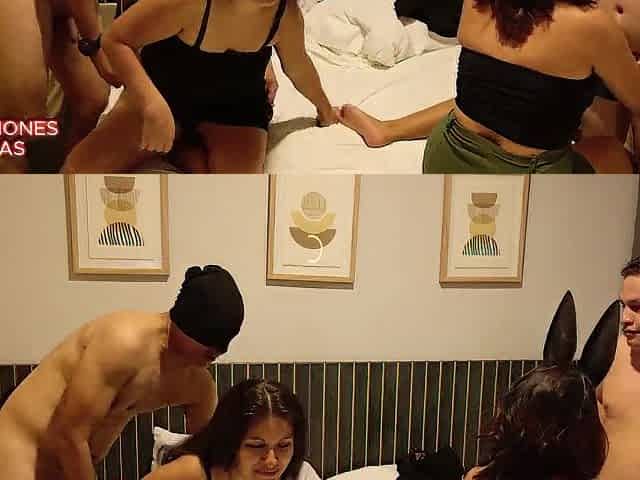 They turn a swinger into an fuckfest with the cameraman and the wardrobe assistant.