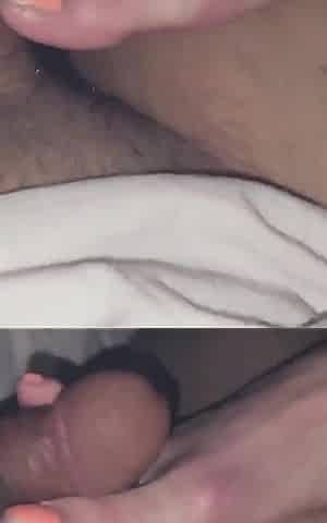 My Sluty Wife Make Me Cum with Her Feet