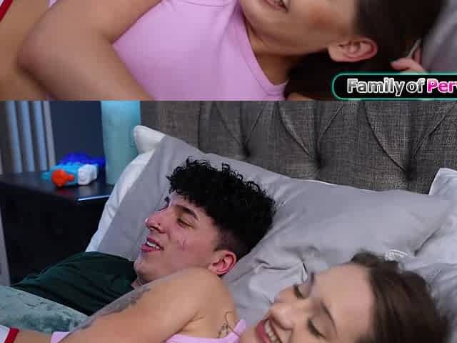 My stepsister Sera Ryder presses her as against my big boner
