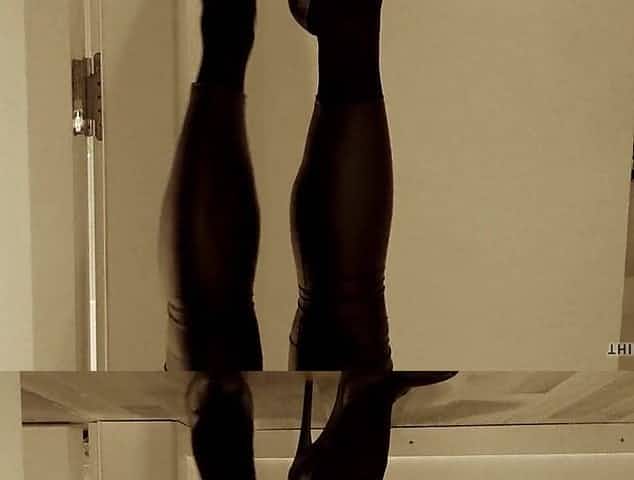 Emerging Plug (two) in Pointed High Heels, Leggings and Corset