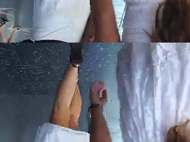 See thru- Thick ass white dress black thong