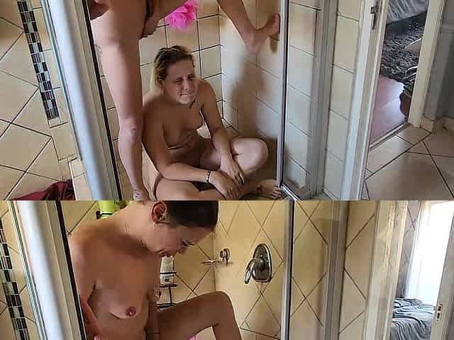 mother I'd like to fuck voids urine on beauties head and face in the shower