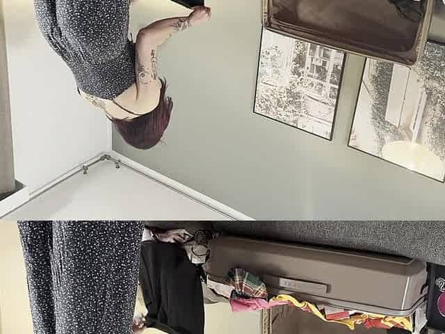 Wonderfully Beautiful Hot Redhead Girl Does an Unboxing with a Try on Haul for Nightie, Skirt and Over Knee Socks with Lingerie