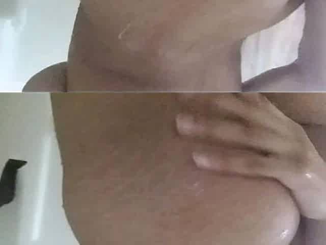 Amateur black Diamond takes a shower and masturbates