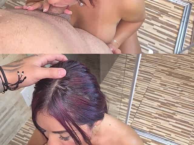Morning Sex with Big Tits Girlfriend Messed up, so We Fuck in the Shower
