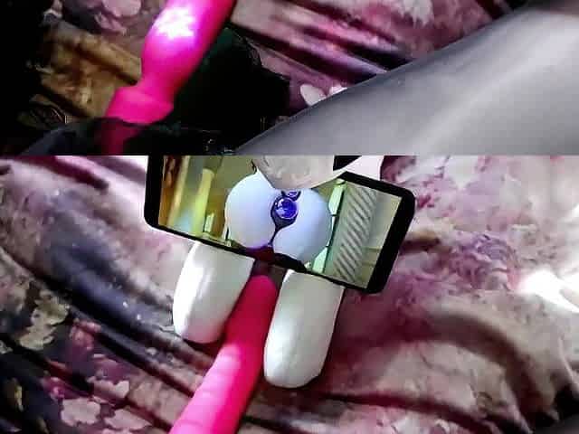 solo male in chastity cum with vibro and plush toy from mlp