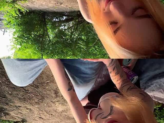 Sexy sex in nature POV: Cum on Lina's moist booty