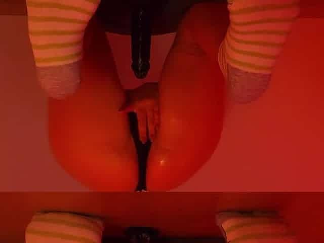 Moist butt bouncing on a ebony jock