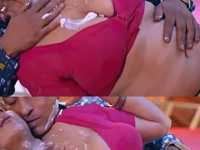 Amateur grabbing big boobs tease