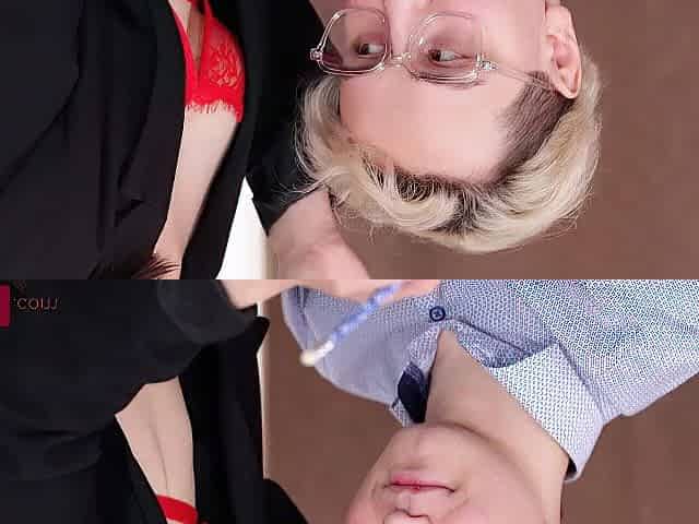 An Oriental woman gives anal to a golden-haired chap