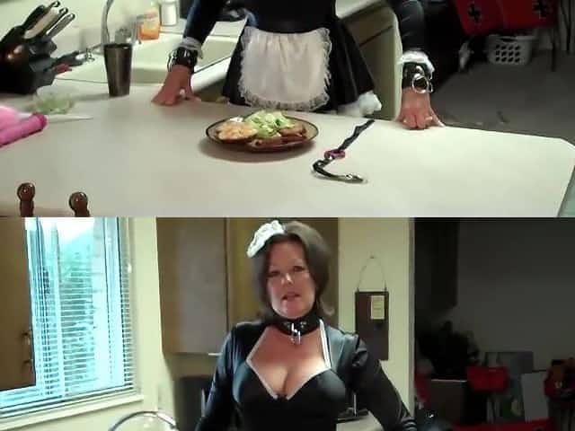 Sexy French Maid In Self Bondage