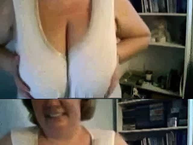 Big Beautiful Mature Nancy Plays with Her Big Tits on Webcam