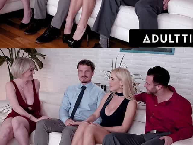 Busty Swingers Savannah Bond and Dee Williams swap husbands for a FULL SWAP FOURSOME!