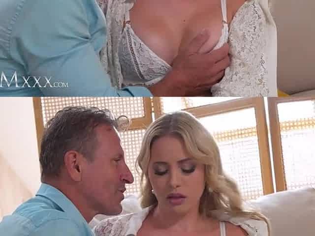 MOMxxx Inexperienced large titties French hottie learns how to give fellatio and ride a large shlong