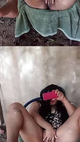 I'm Outdoors with My Pussy Exposed Where Everyone Can See Me, and I Have a Huge Squirt, Getting Myself All Wet.
