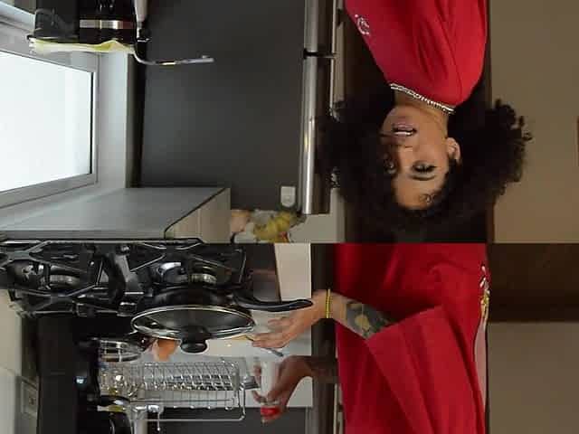 I make breakfast to my roommate and end up excited in the kitchen