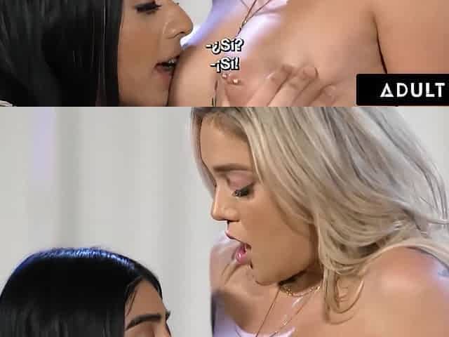 Straight Kali Roses Begs Lesbian Bestie Violey Myers For Lesbian Sex! Spanish Subtitles