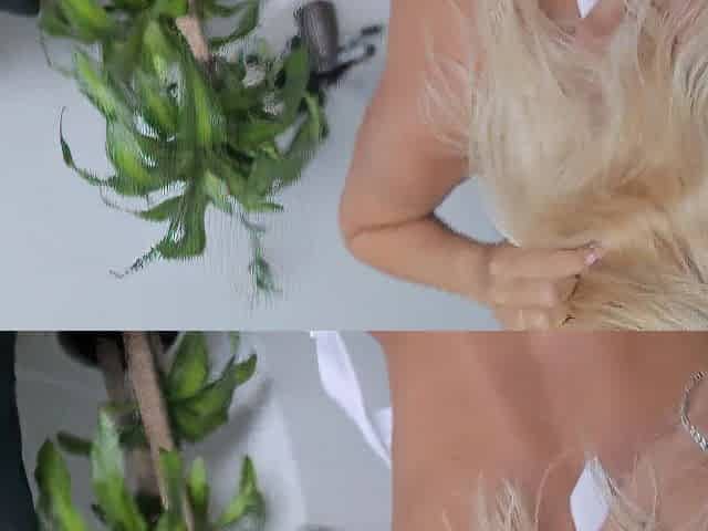 Hawt Large Natural Bazookas Golden-haired Rides a Large Penis and Gets Drilled in Doggy position