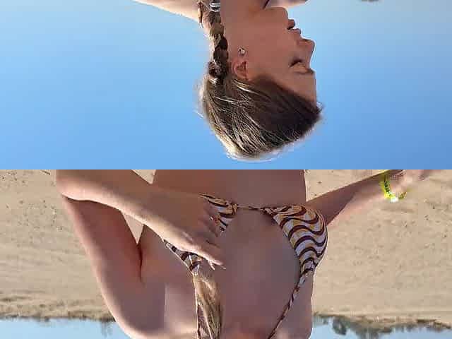 THAT BABE LIKES TO TEMPT TOURISTS ON THE BEACH AND SCREW 'EM