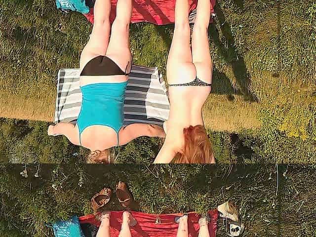 Public nudity: charming large melons and large butt show assol