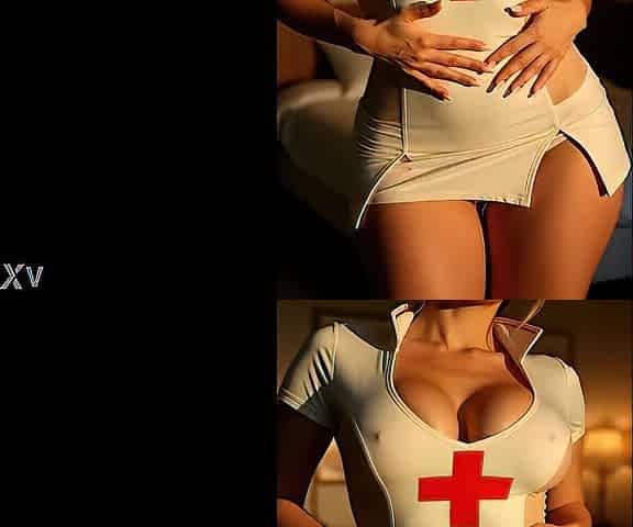 Hawt nurse in uniform who cares for u with excitement - AI generated