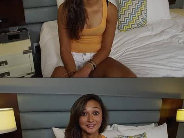 Innocent brunette teen explores fetish creampie desire