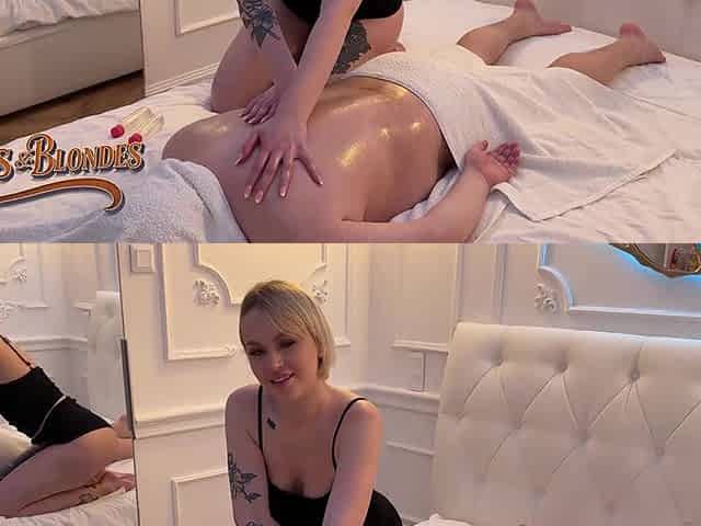 Vera and Greta Eager to Give a Double Blowjob After Massage for Mr Texas!