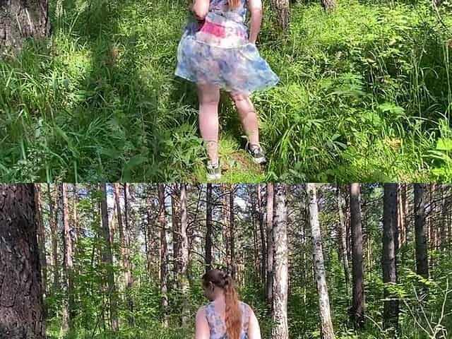Milf undressed in the forest and showed everything