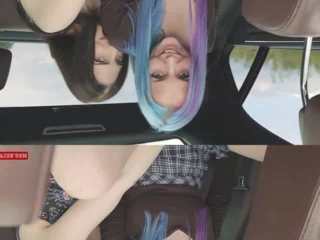 From Lesbo Play to Shlong Worship - Backseat Gone Wild - Reislin & Sia_Siberia & RedRock