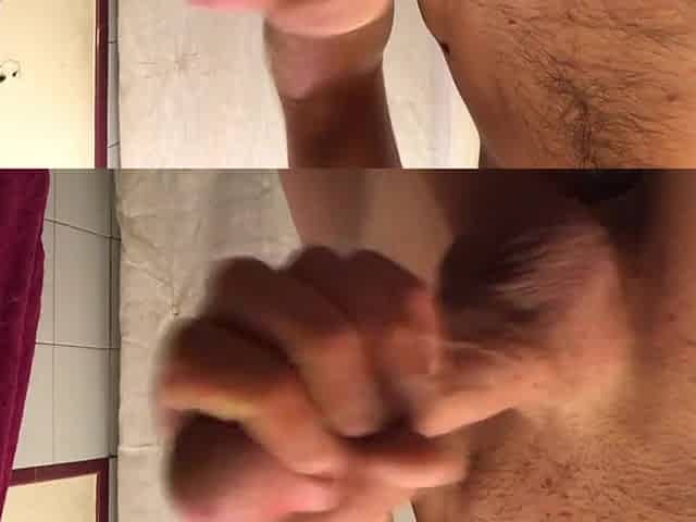 Large knob shooting dirty loads of cum