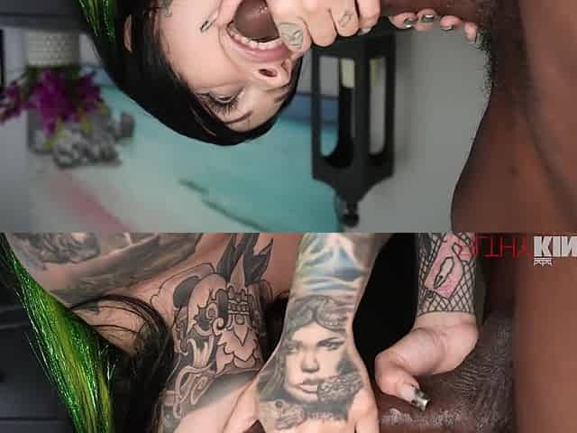 Tattooed and busty wife Xwife Karen prefers getting big black dicks
