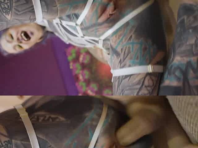 Tatted beauty spreads wide for nothing but cock in her ass