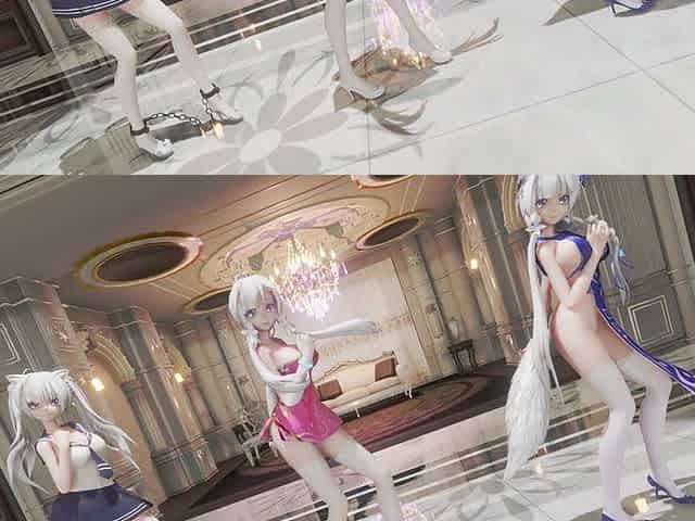 [mmd] Triple Happy Glory Step White Silk Jk Student Girl Cheongsam Striptease