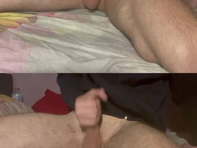 Frustrated teen humping bed and jerks off
