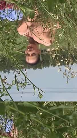Pretty girl does sunbathing naked and got caught and does anal fuck outdoor