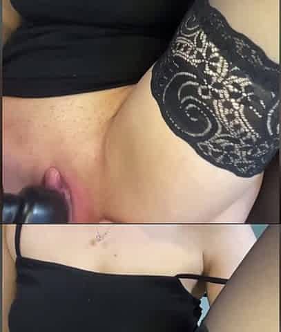 Big Anal Plug in Tight Ass, Fingering Pussy