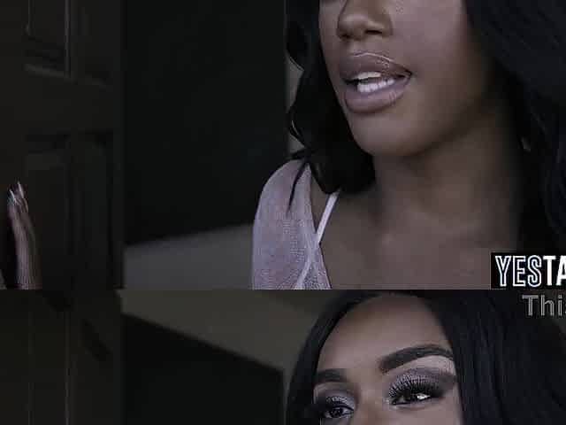 Small black girl bares large butt for interracial sex with ex BF