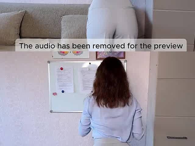 That guy Came All Over Her Hot Butt in Her Office Panties