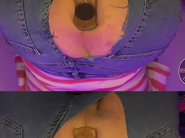 Danish femboy Sif's ribbed jeans tease & techno livecam session! Huge arm-thick sex toy & self fisting!