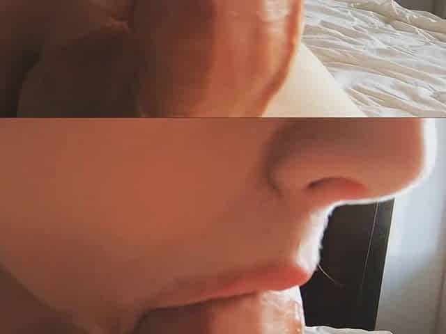 Close-up Sloppy Fellatio by Student Hotty