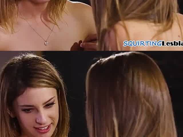 Nice-looking tiny gushing in threeway