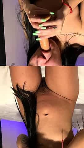Small titted babe toys her pussy on webcam